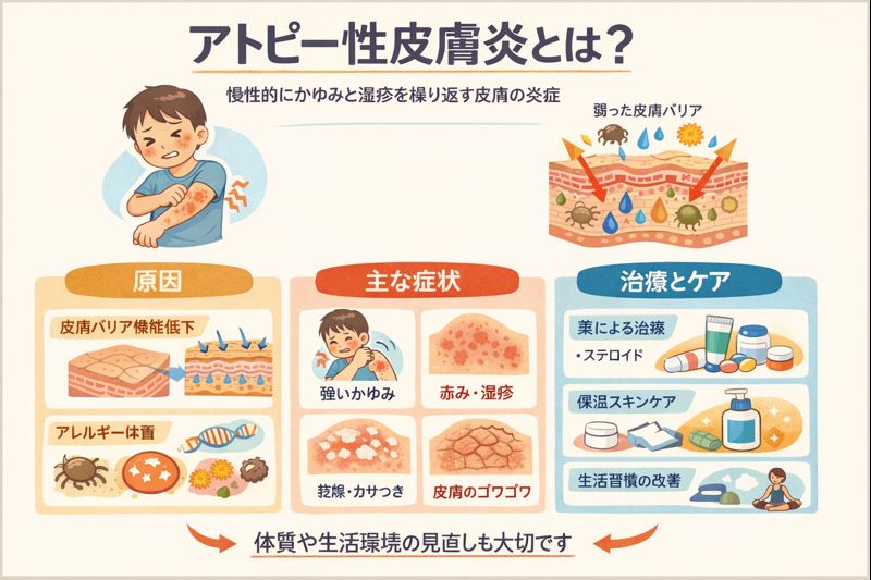 アトピー性皮膚炎とは？のイメージ図