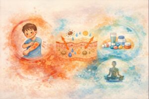 アトピー性皮膚炎のイメージ図