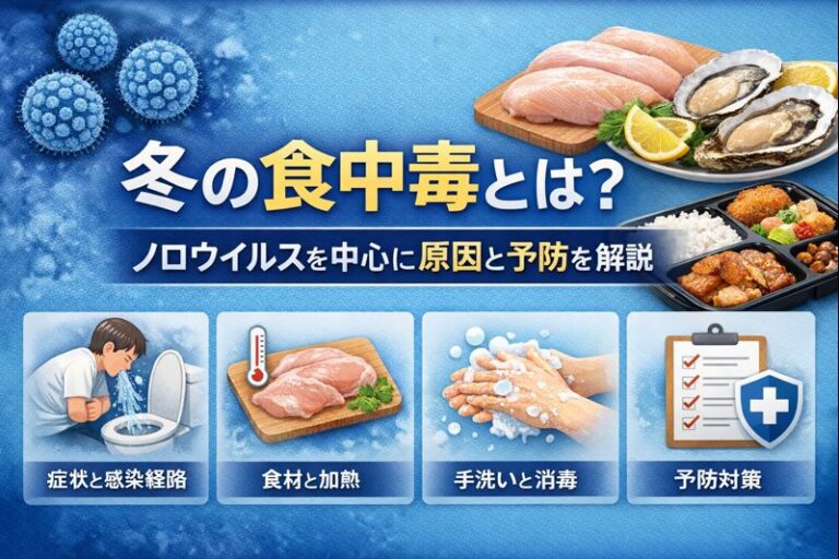 冬期に起きる食中毒とは?ノロウイルスを中心に原因・特徴・予防を専門的に解説 – 日本鍼灸大学