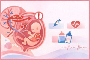 妊婦はなぜカフェインを控えるべき？胎盤・代謝・胎児発育から医学的に解説のイメージ図