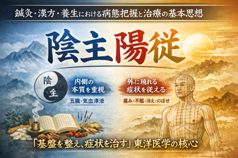 陰主陽従とは何か―鍼灸臨床における病態把握・治療原則・養生観を支える東洋医学の基本思想のイメージ図