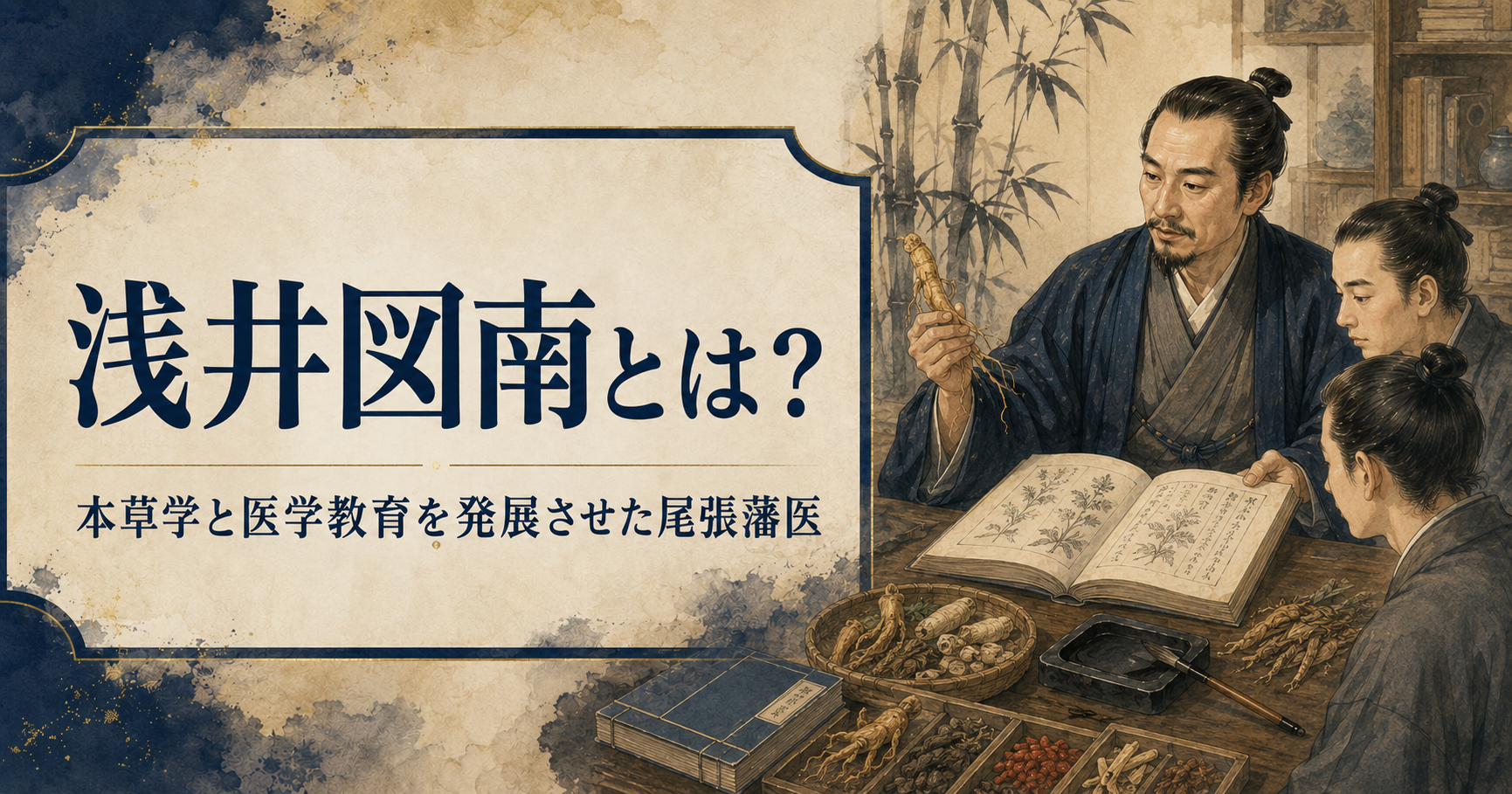 浅井図南とは？本草学と医学教育を発展させた江戸時代の尾張藩医のイメージ図